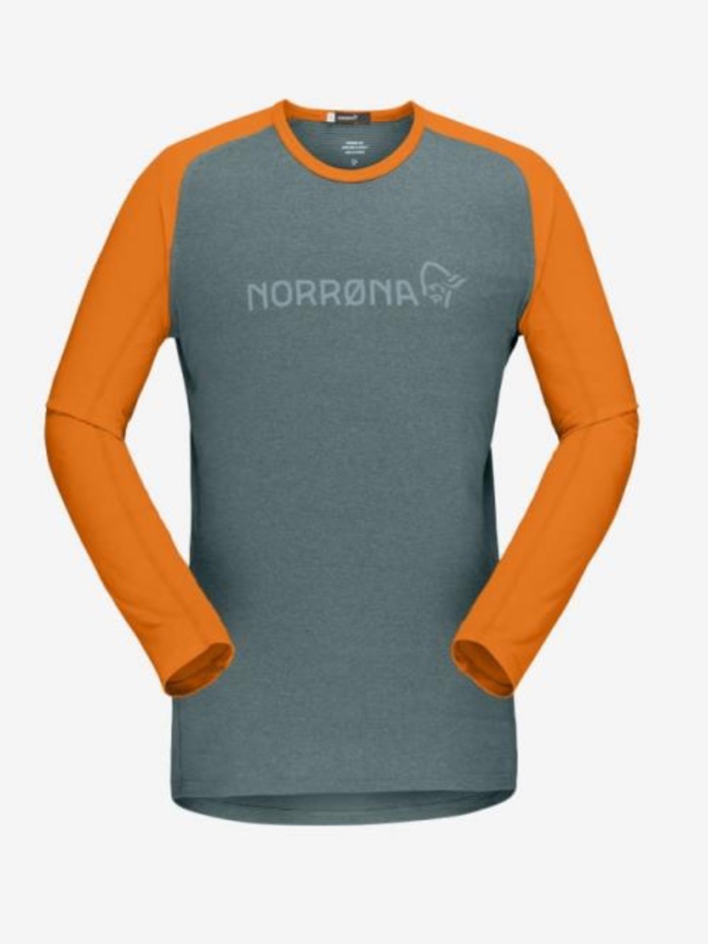 Norrøna Fjørå Equaliser Lightweight Long Sleeve Tee Green Orange Performance-M
